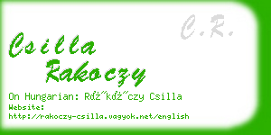 csilla rakoczy business card